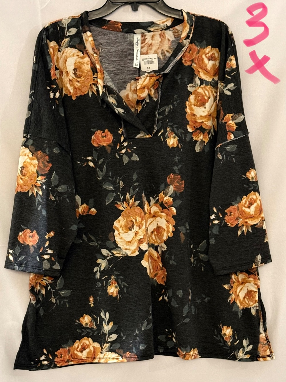 Simply Irresistible Black Tunic with Golden Floral Print